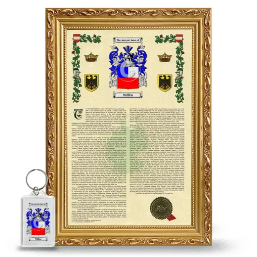 Wiffen Framed Armorial History and Keychain - Gold