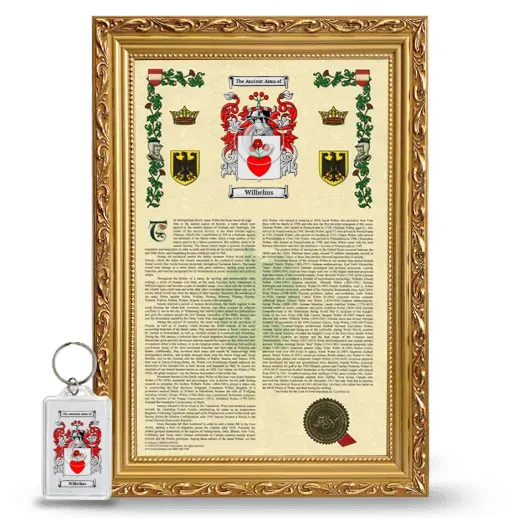 Wilhelms Framed Armorial History and Keychain - Gold