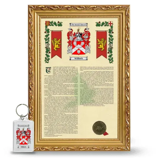 Willforth Framed Armorial History and Keychain - Gold