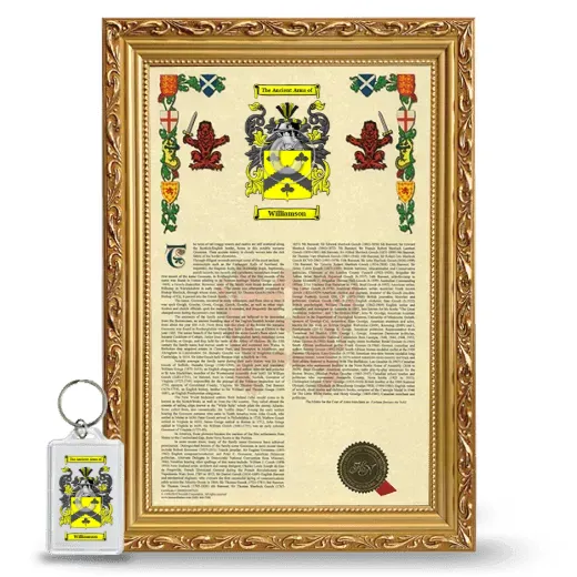 Williamson Framed Armorial History and Keychain - Gold