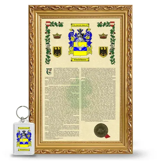 Winckelmann Framed Armorial History and Keychain - Gold