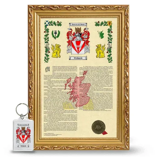 Wisharde Framed Armorial History and Keychain - Gold