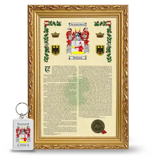 Wissmann Framed Armorial History and Keychain - Gold