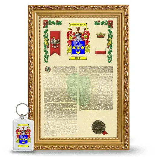 Witsky Framed Armorial History and Keychain - Gold