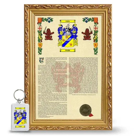Wolde Framed Armorial History and Keychain - Gold