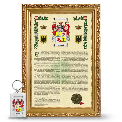 Wuestel Framed Armorial History and Keychain - Gold