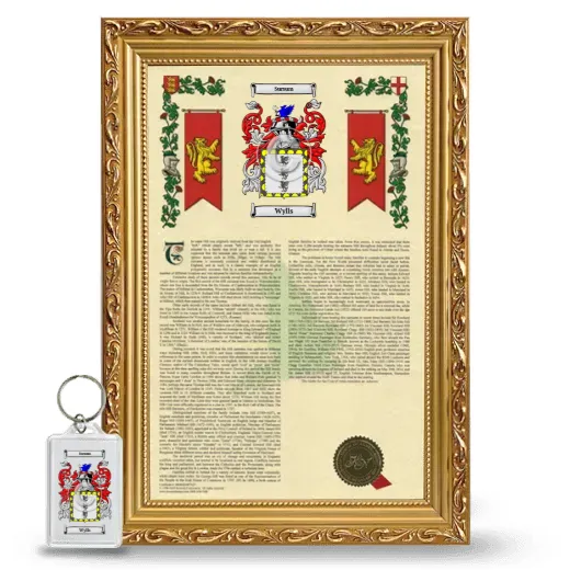 Wylls Framed Armorial History and Keychain - Gold