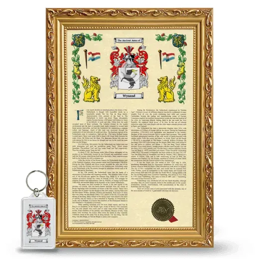 Wynand Framed Armorial History and Keychain - Gold