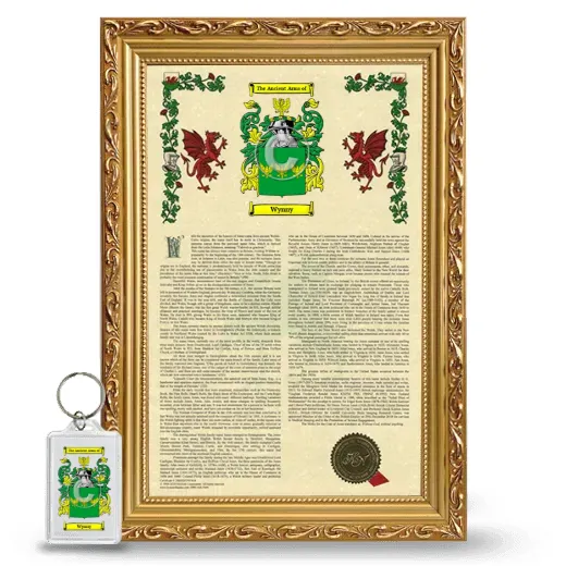 Wynny Framed Armorial History and Keychain - Gold