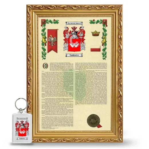 Yankowicz Framed Armorial History and Keychain - Gold