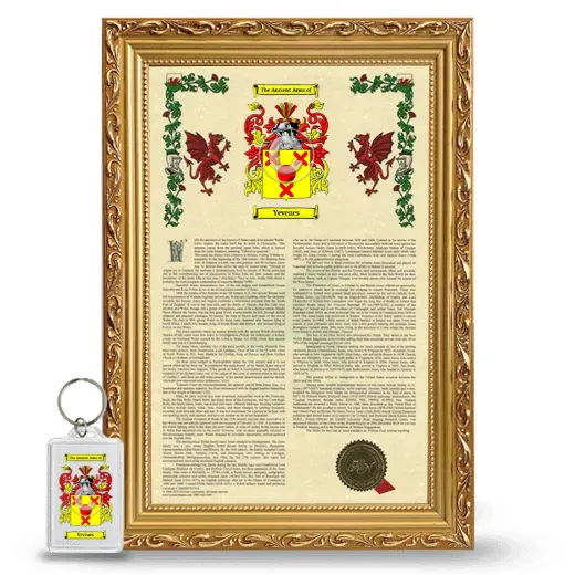 Yevenes Framed Armorial History and Keychain - Gold
