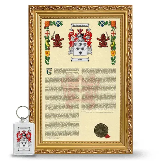 Yore Framed Armorial History and Keychain - Gold