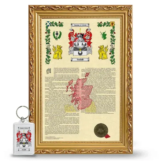 Youhill Framed Armorial History and Keychain - Gold