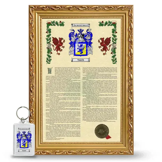 Yourth Framed Armorial History and Keychain - Gold
