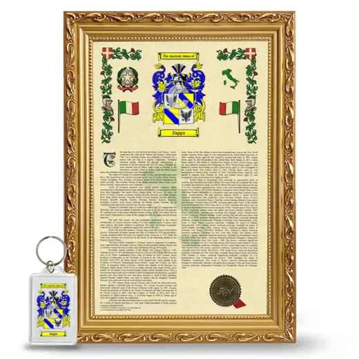 Zappa Framed Armorial History and Keychain - Gold