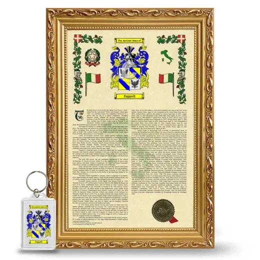 Zappuli Framed Armorial History and Keychain - Gold