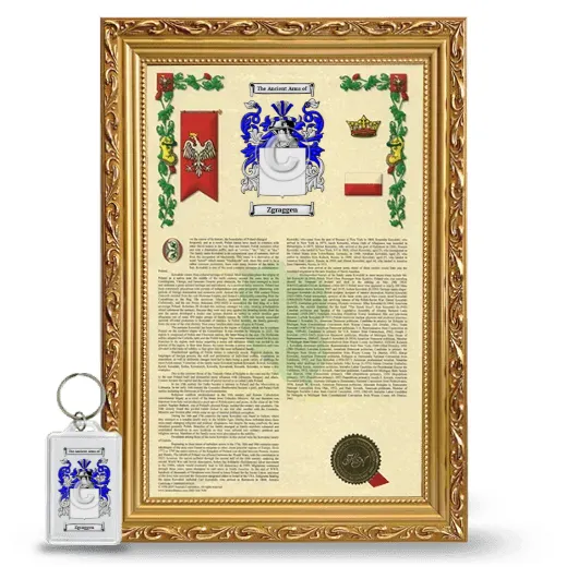 Zgraggen Framed Armorial History and Keychain - Gold