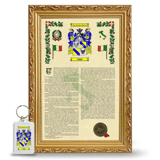 Zoppi Framed Armorial History and Keychain - Gold