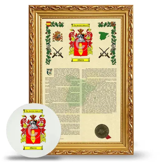 Abarca Framed Armorial History and Mouse Pad - Gold
