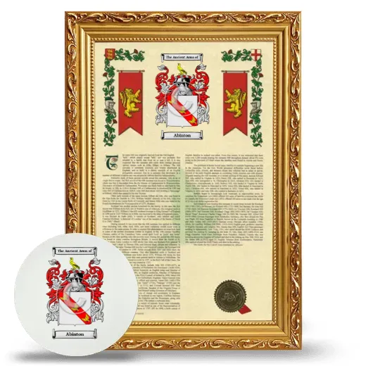 Abinton Framed Armorial History and Mouse Pad - Gold