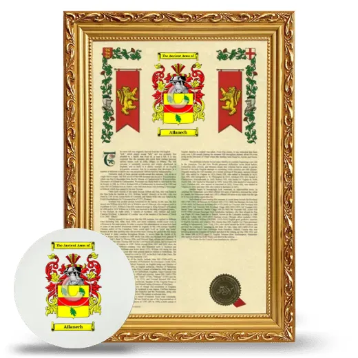 Ailanech Framed Armorial History and Mouse Pad - Gold