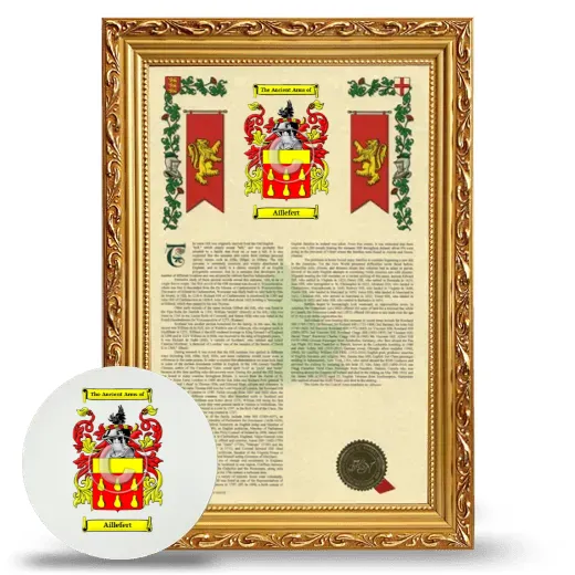 Aillefert Framed Armorial History and Mouse Pad - Gold