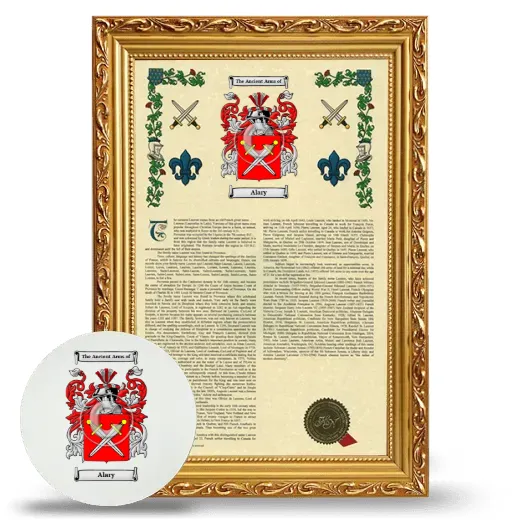 Alary Framed Armorial History and Mouse Pad - Gold