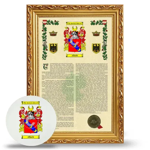 Albach Framed Armorial History and Mouse Pad - Gold