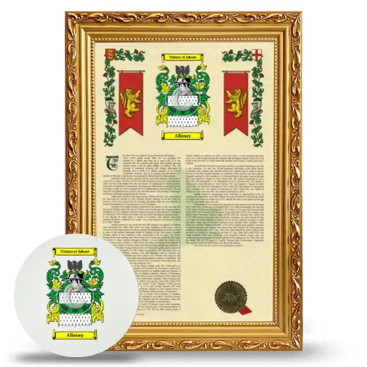 Allanay Framed Armorial History and Mouse Pad - Gold