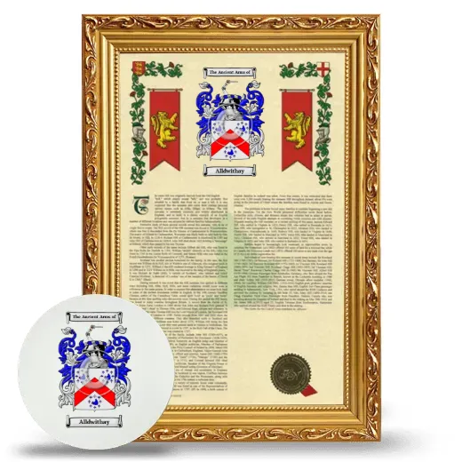 Alldwithay Framed Armorial History and Mouse Pad - Gold