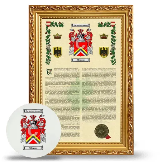 Altmans Framed Armorial History and Mouse Pad - Gold