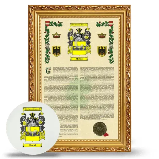 Altstad Framed Armorial History and Mouse Pad - Gold