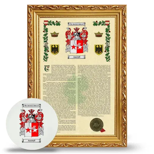 Amstyll Framed Armorial History and Mouse Pad - Gold