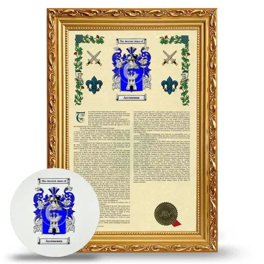 Arceneaux Framed Armorial History and Mouse Pad - Gold