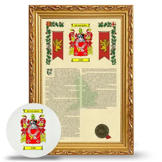 Astle Framed Armorial History and Mouse Pad - Gold