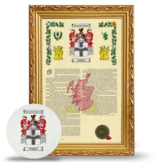 Athinkel Framed Armorial History and Mouse Pad - Gold