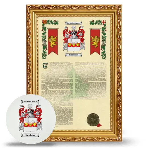 Barrebaint Framed Armorial History and Mouse Pad - Gold