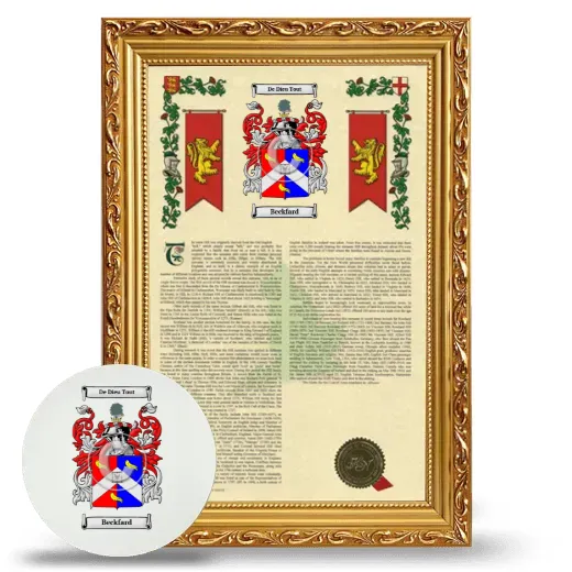 Beckfard Framed Armorial History and Mouse Pad - Gold