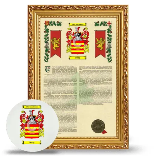 Berry Framed Armorial History and Mouse Pad - Gold