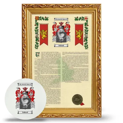 Bokend Framed Armorial History and Mouse Pad - Gold