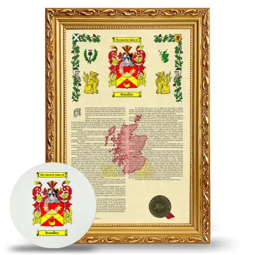 Bonallay Framed Armorial History and Mouse Pad - Gold