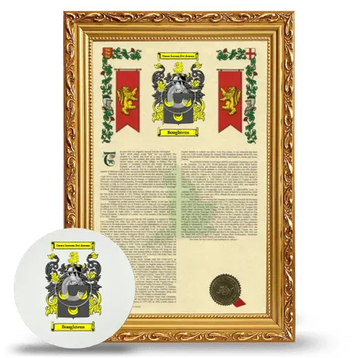Boughtens Framed Armorial History and Mouse Pad - Gold