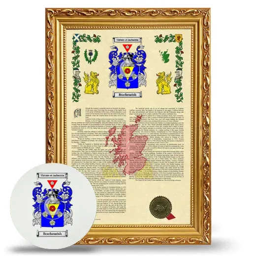 Brachenrish Framed Armorial History and Mouse Pad - Gold