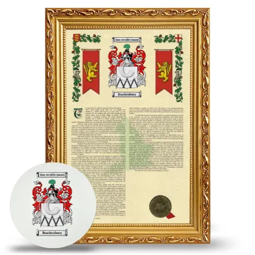 Brackenbury Framed Armorial History and Mouse Pad - Gold