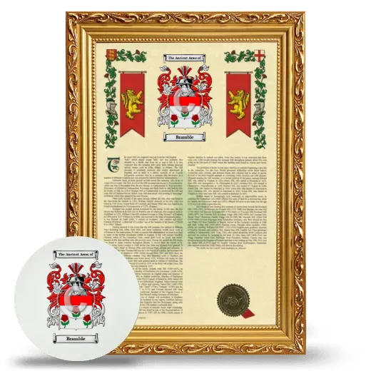 Bramble Framed Armorial History and Mouse Pad - Gold