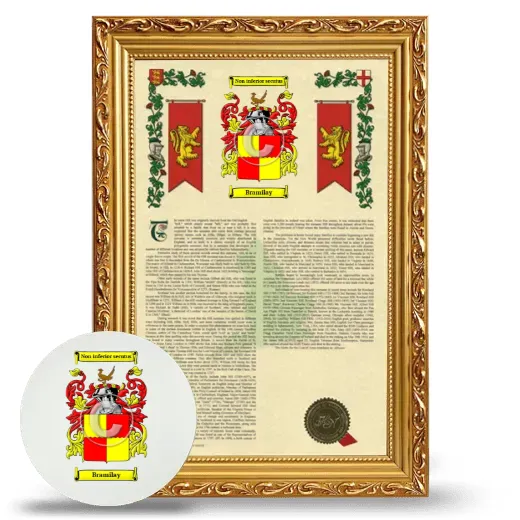 Bramilay Framed Armorial History and Mouse Pad - Gold
