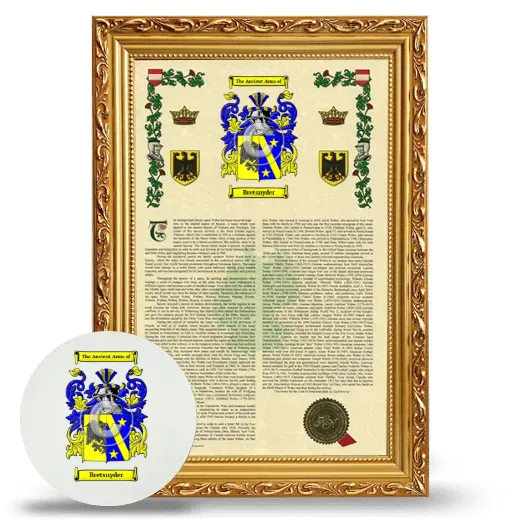 Bretsnyder Framed Armorial History and Mouse Pad - Gold