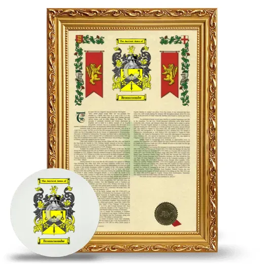 Bronscoombe Framed Armorial History and Mouse Pad - Gold