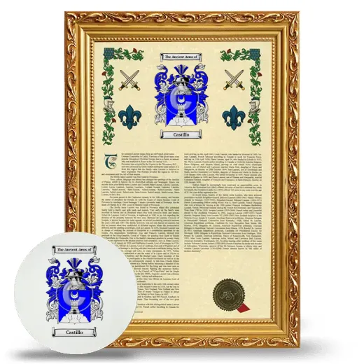Castillo Framed Armorial History and Mouse Pad - Gold