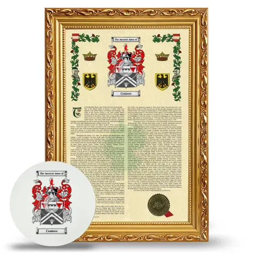 Centers Framed Armorial History and Mouse Pad - Gold